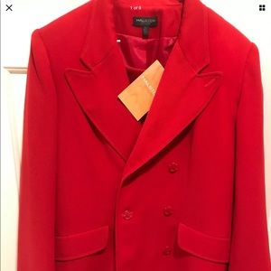 Red Halston skirt suit size 12